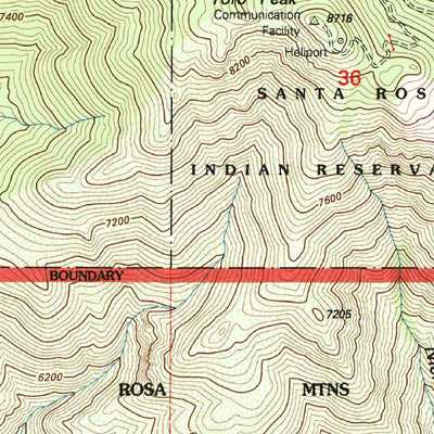 United States Geological Survey Toro Peak, CA (1996, 24000-Scale) digital map