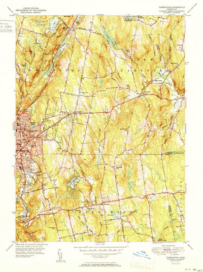 United States Geological Survey Torrington, CT (1951, 31680-Scale) digital map