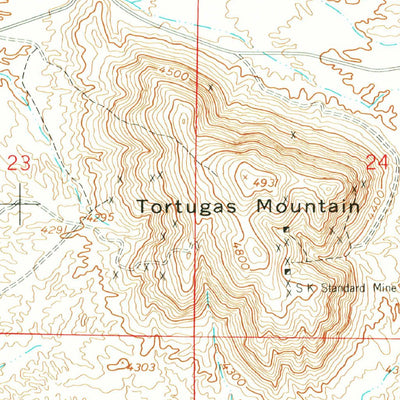 United States Geological Survey Tortugas Mountain, NM (1955, 24000-Scale) digital map