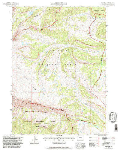 United States Geological Survey Tosi Peak, WY (1996, 24000-Scale) digital map