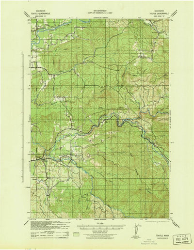 United States Geological Survey Toutle, WA (1942, 62500-Scale) digital map