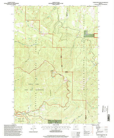 United States Geological Survey Tower Mountain, OR (1995, 24000-Scale) digital map