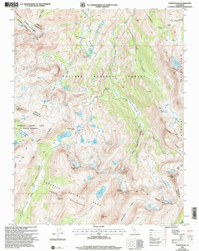 United States Geological Survey Tower Peak, CA (2001, 24000-Scale) digital map