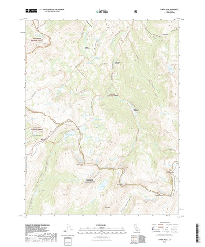 United States Geological Survey Tower Peak, CA (2022, 24000-Scale) digital map