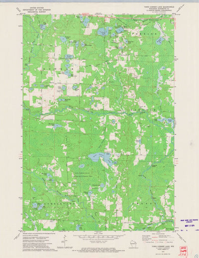 United States Geological Survey Town Corner Lake, WI (1972, 24000-Scale) digital map
