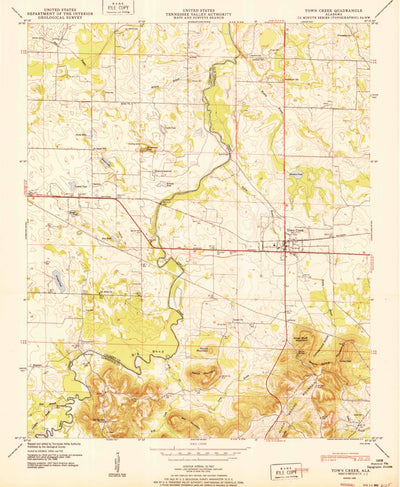 United States Geological Survey Town Creek, AL (1950, 24000-Scale) digital map