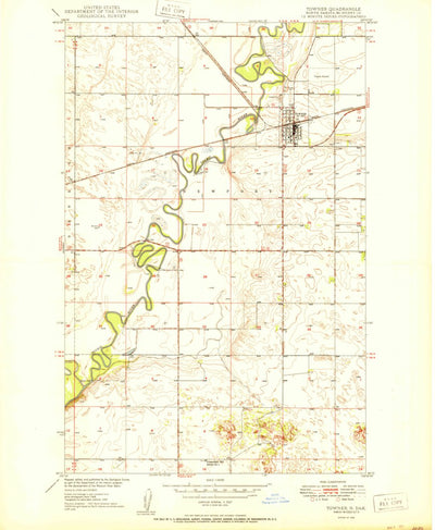 United States Geological Survey Towner, ND (1950, 24000-Scale) digital map