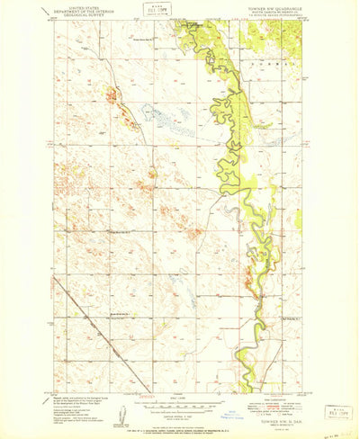 United States Geological Survey Towner NW, ND (1950, 24000-Scale) digital map
