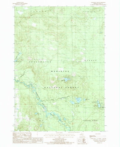 United States Geological Survey Townsend Lake, MI (1987, 24000-Scale) digital map