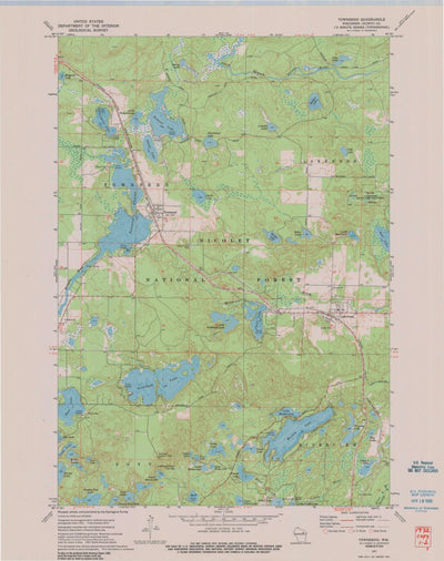 United States Geological Survey Townsend, WI (1972, 24000-Scale) digital map