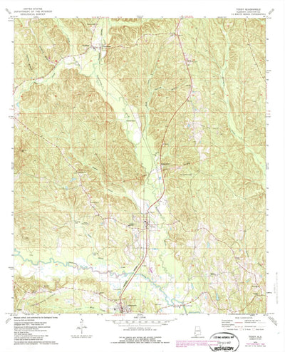 United States Geological Survey Toxey, AL (1974, 24000-Scale) digital map