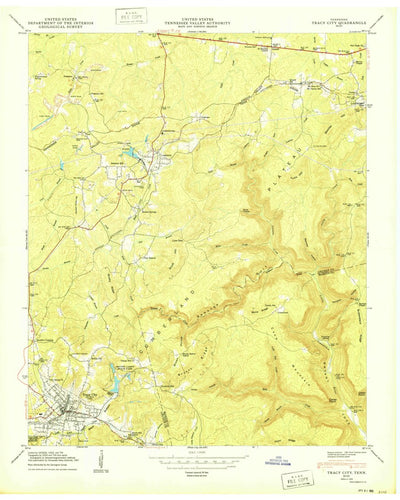 United States Geological Survey Tracy City, TN (1950, 24000-Scale) digital map