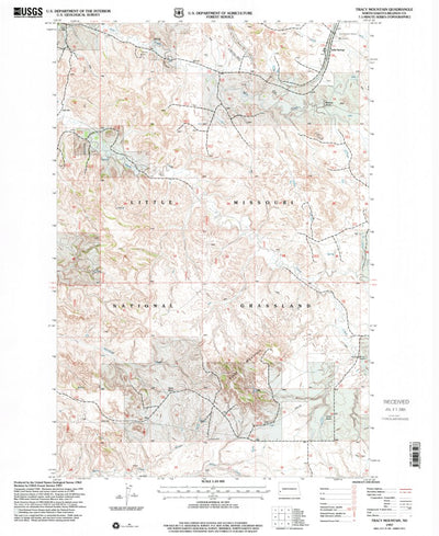 United States Geological Survey Tracy Mountain, ND (1997, 24000-Scale) digital map
