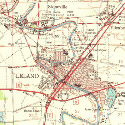 United States Geological Survey Tralake, MS (1969, 62500-Scale) digital map