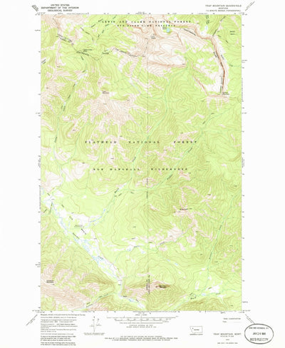 United States Geological Survey Trap Mountain, MT (1970, 24000-Scale) digital map