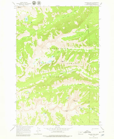 United States Geological Survey Trapper Peak, MT (1964, 24000-Scale) digital map