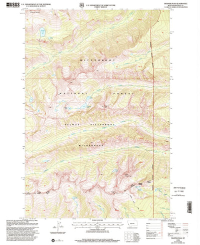 United States Geological Survey Trapper Peak, MT (1998, 24000-Scale) digital map