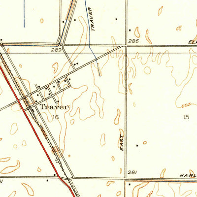 United States Geological Survey Traver, CA (1927, 31680-Scale) digital map