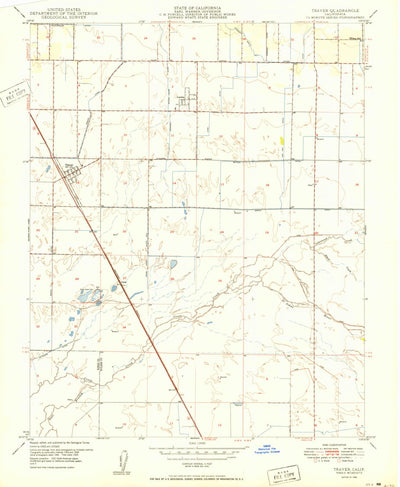 United States Geological Survey Traver, CA (1950, 24000-Scale) digital map