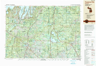 United States Geological Survey Traverse City, MI (1989, 250000-Scale) digital map