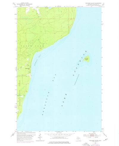 United States Geological Survey Traverse Island, MI (1954, 24000-Scale) digital map
