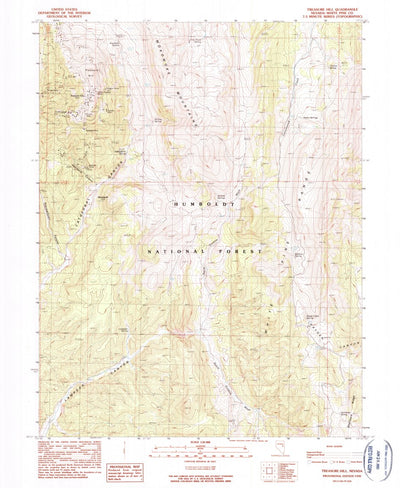 United States Geological Survey Treasure Hill, NV (1990, 24000-Scale) digital map