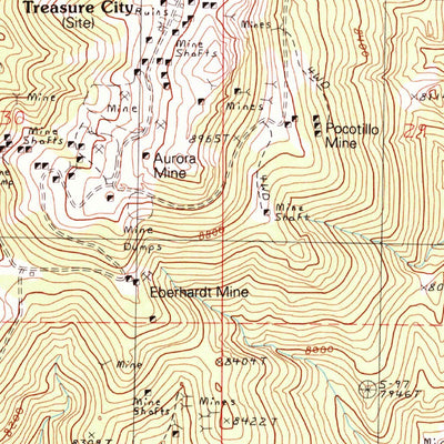 United States Geological Survey Treasure Hill, NV (1990, 24000-Scale) digital map