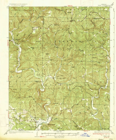 United States Geological Survey Treat, AR (1934, 62500-Scale) digital map