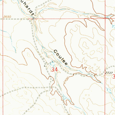 United States Geological Survey Tree Coulee School, MT (1965, 24000-Scale) digital map