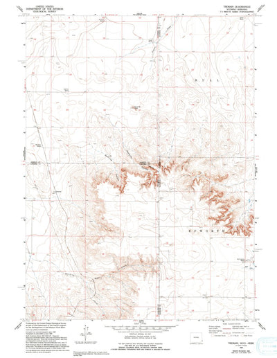 United States Geological Survey Tremain, WY-NE (1960, 24000-Scale) digital map