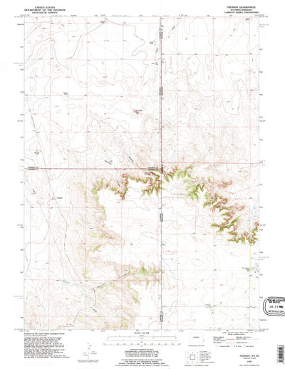 United States Geological Survey Tremain, WY-NE (1990, 24000-Scale) digital map