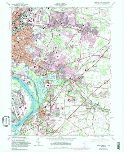 United States Geological Survey Trenton East, NJ-PA (1957, 24000-Scale) digital map