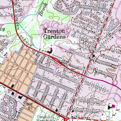United States Geological Survey Trenton East, NJ-PA (1957, 24000-Scale) digital map