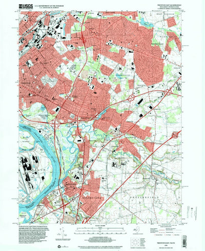 United States Geological Survey Trenton East, NJ-PA (1995, 24000-Scale) digital map