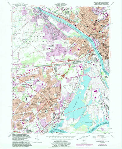 United States Geological Survey Trenton West, NJ-PA (1955, 24000-Scale) digital map