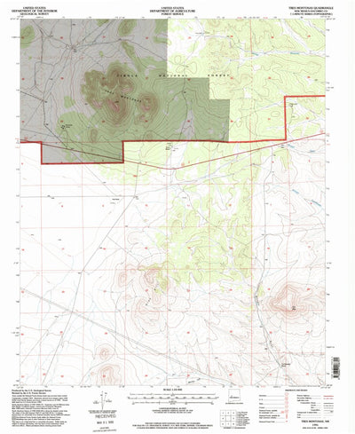 United States Geological Survey Tres Montosas, NM (1995, 24000-Scale) digital map