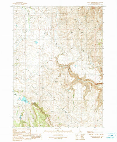 United States Geological Survey Triangle Reservoir, ID (1990, 24000-Scale) digital map
