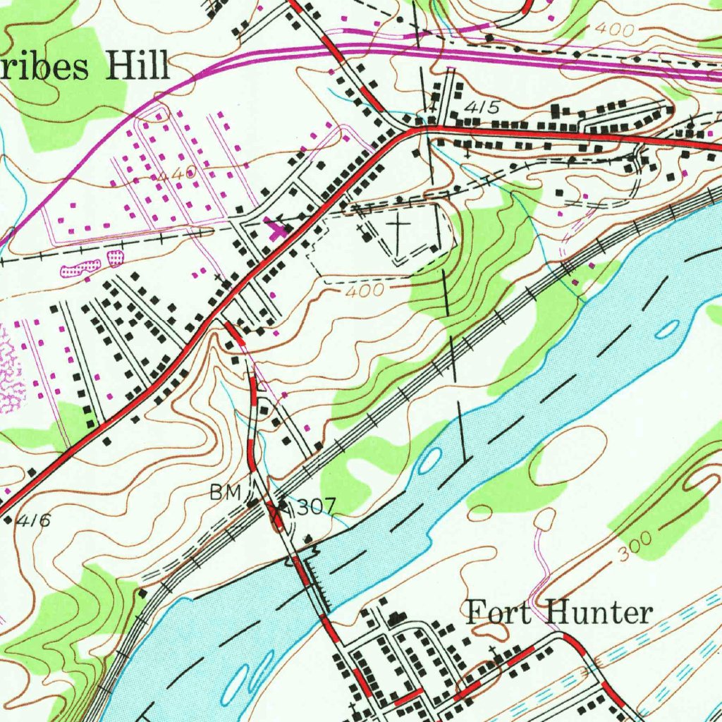 Tribes Hill, NY (1944, 24000Scale) Map by United States Geological