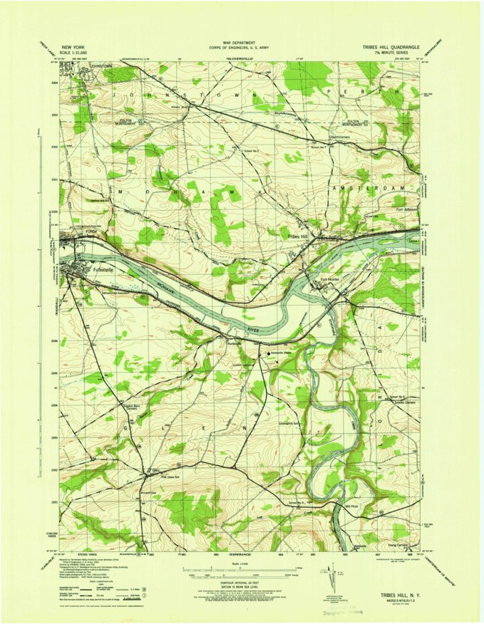 Tribes Hill, NY (1946, 31680Scale) Map by United States Geological
