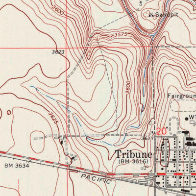 United States Geological Survey Tribune, KS (1970, 24000-Scale) digital map