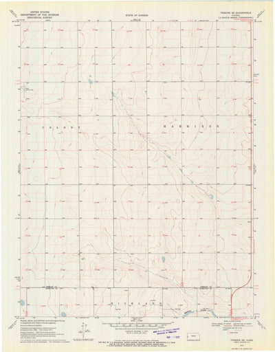 United States Geological Survey Tribune SE, KS (1970, 24000-Scale) digital map