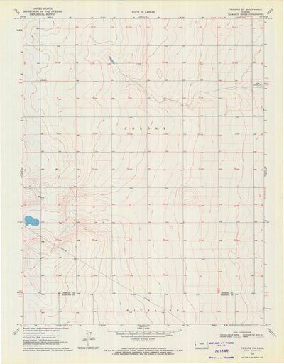 United States Geological Survey Tribune SW, KS (1970, 24000-Scale) digital map