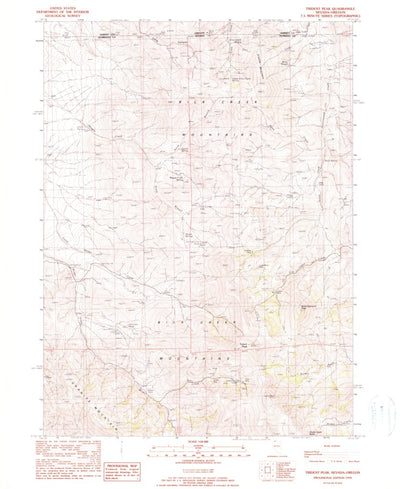 United States Geological Survey Trident Peak, NV-OR (1990, 24000-Scale) digital map