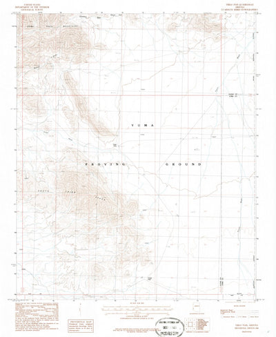 United States Geological Survey Trigo Pass, AZ (1986, 24000-Scale) digital map