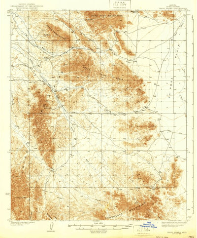 United States Geological Survey Trigo Peaks, AZ (1939, 62500-Scale) digital map