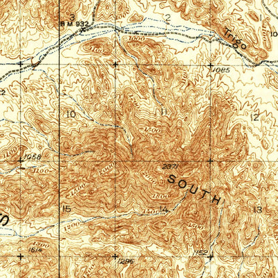 United States Geological Survey Trigo Peaks, AZ (1939, 62500-Scale) digital map