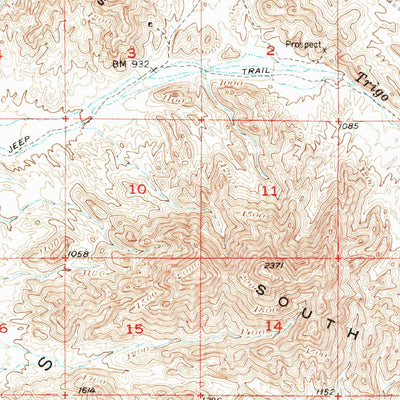 United States Geological Survey Trigo Peaks, AZ (1954, 62500-Scale) digital map