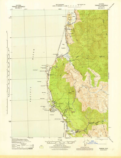 United States Geological Survey Trinidad, CA (1945, 62500-Scale) digital map