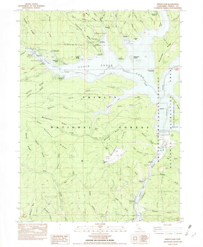 United States Geological Survey Trinity Dam, CA (1982, 24000-Scale) digital map
