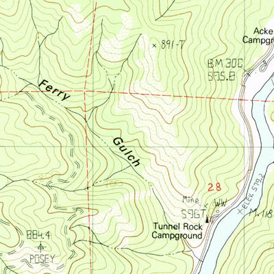 United States Geological Survey Trinity Dam, CA (1982, 24000-Scale) digital map
